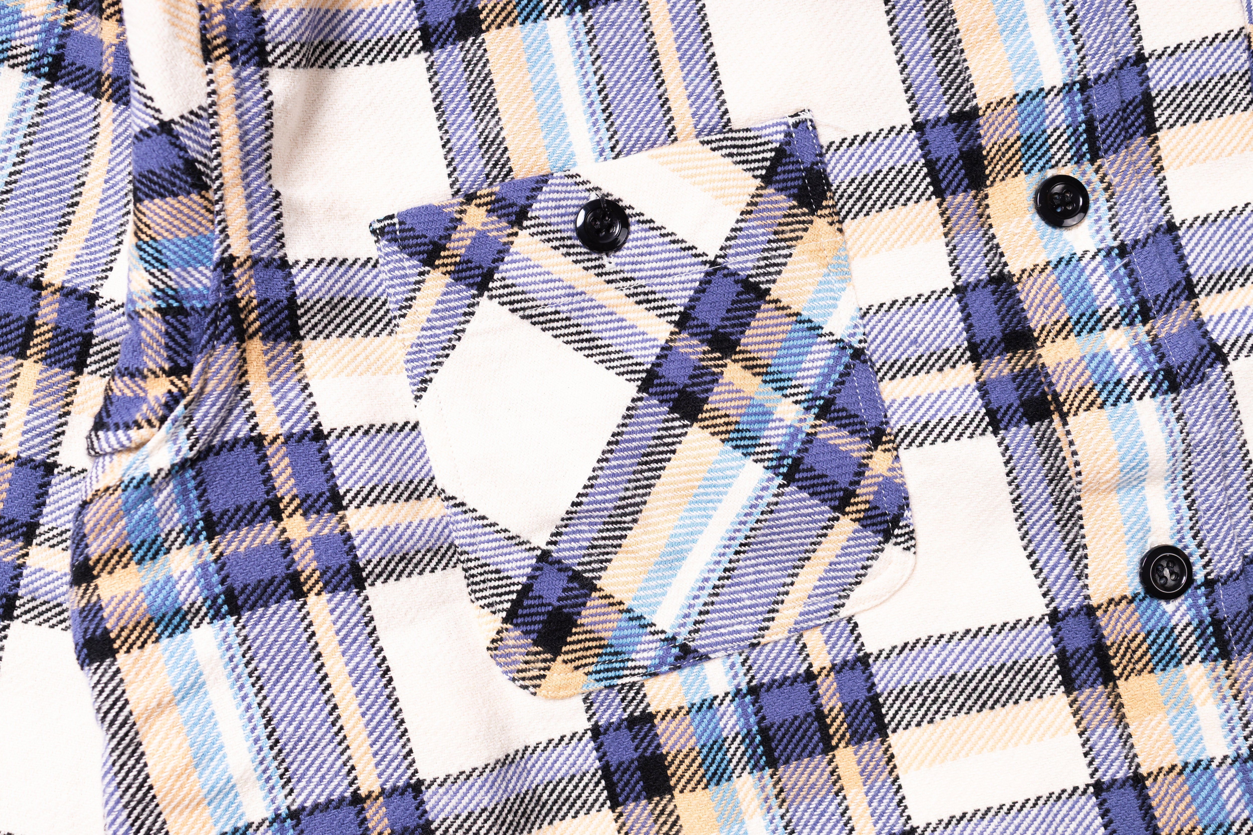 SUGAR CANE - Twill Check Work Shirt Big Yank Blue-5