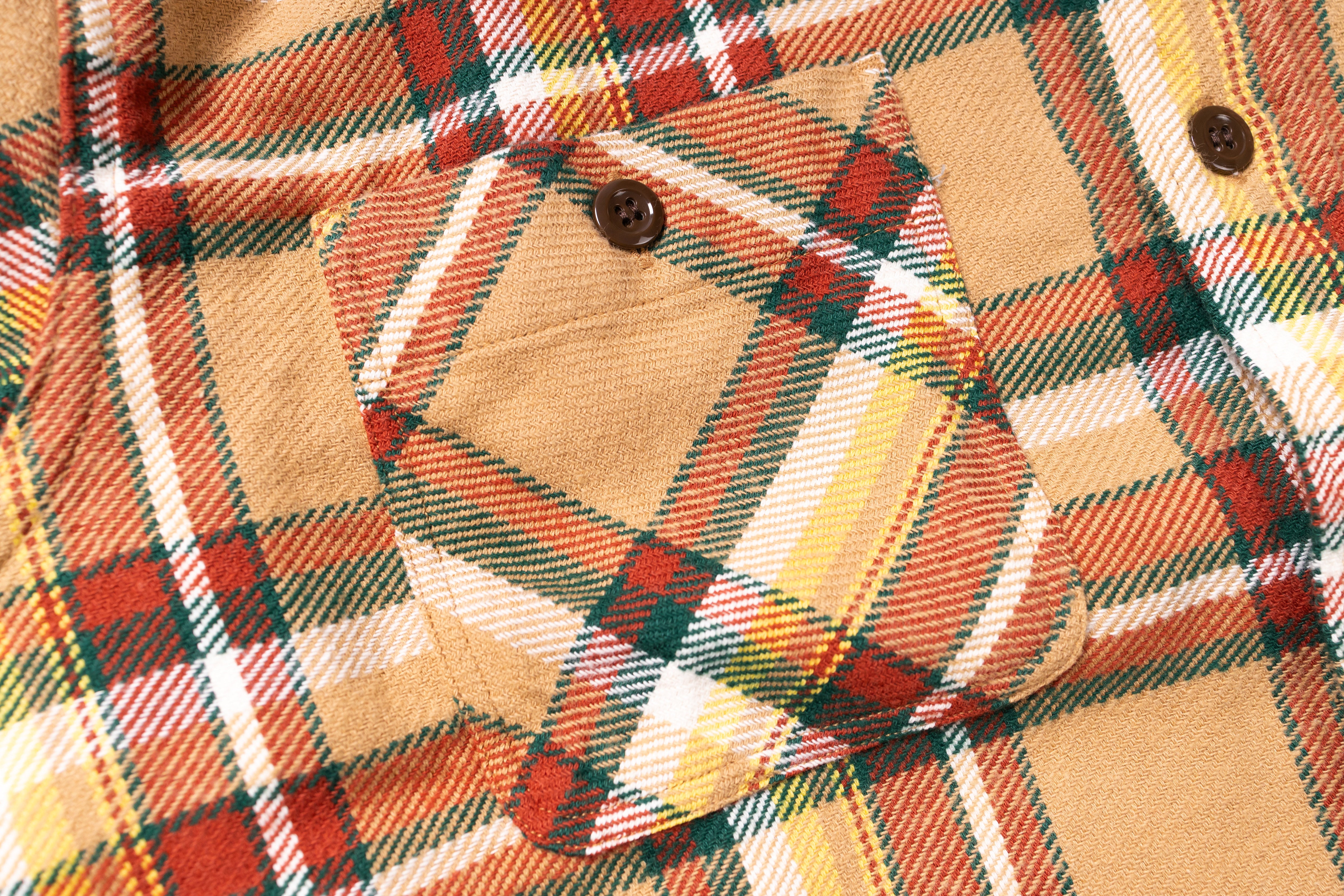 SUGAR CANE - Twill Check Work Shirt Big Yank Yellow-4