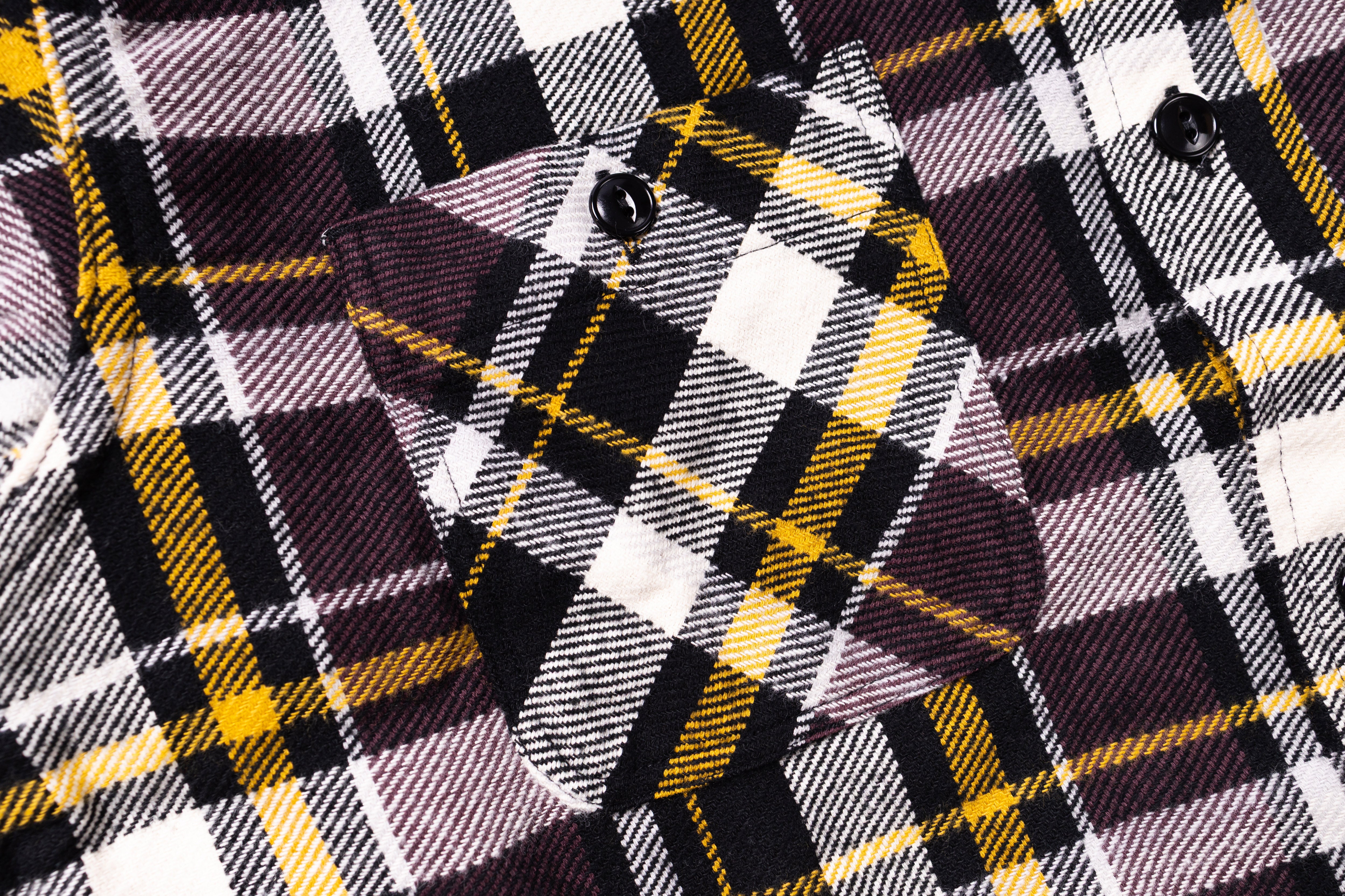 SUGAR CANE - Twill Check Work Shirt in Brown-4