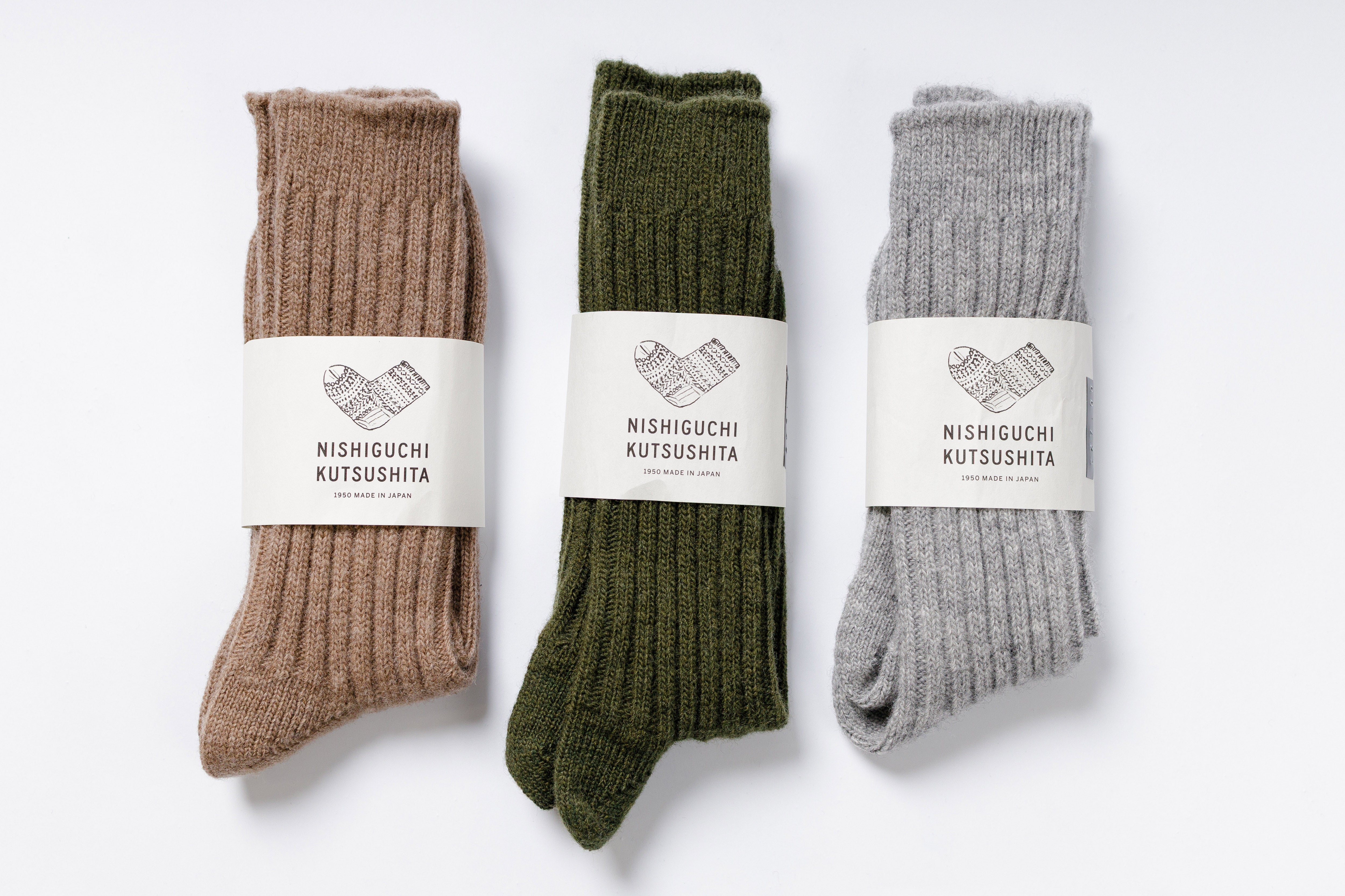 NISHIGUCHI KUTSUSHITA - Wool Ribbed Socks