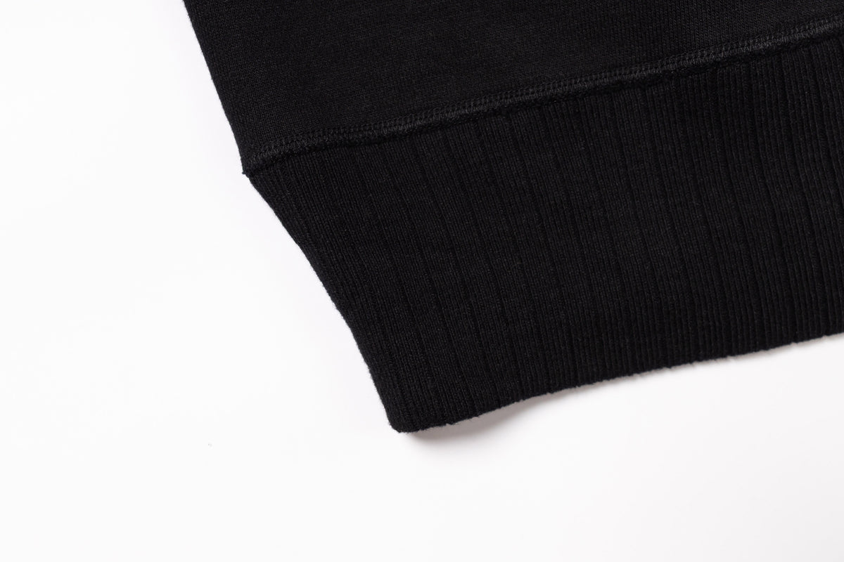 Close-up of a black sweater on a white background