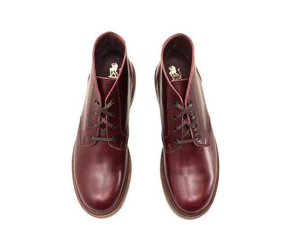 JOHN LOFGREN - The Steadfast Chukka Boots in French Calfskin Burgundy-5