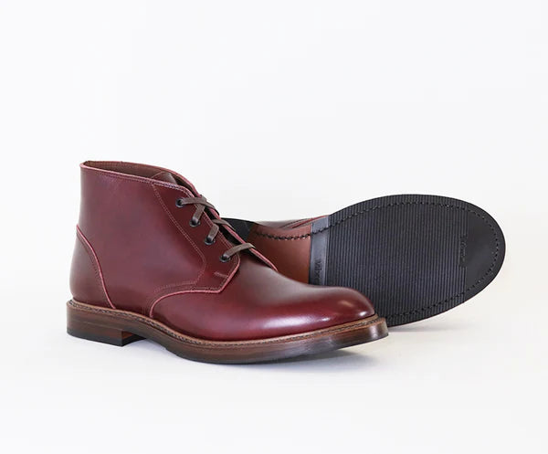JOHN LOFGREN - The Steadfast Chukka Boots in French Calfskin Burgundy-2