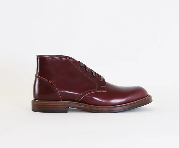 JOHN LOFGREN - The Steadfast Chukka Boots in French Calfskin Burgundy-4