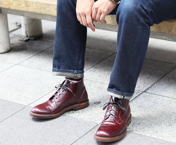 JOHN LOFGREN - The Steadfast Chukka Boots in French Calfskin Burgundy-7